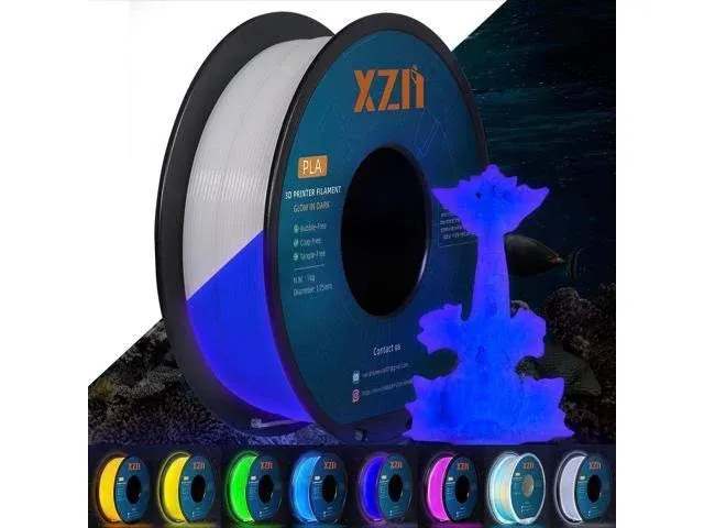 PLA Filament Glow in The Dark, XZN 3D Printer Filament 1.75mm, 1KG Glow PLA Filament Luminous (Purple)