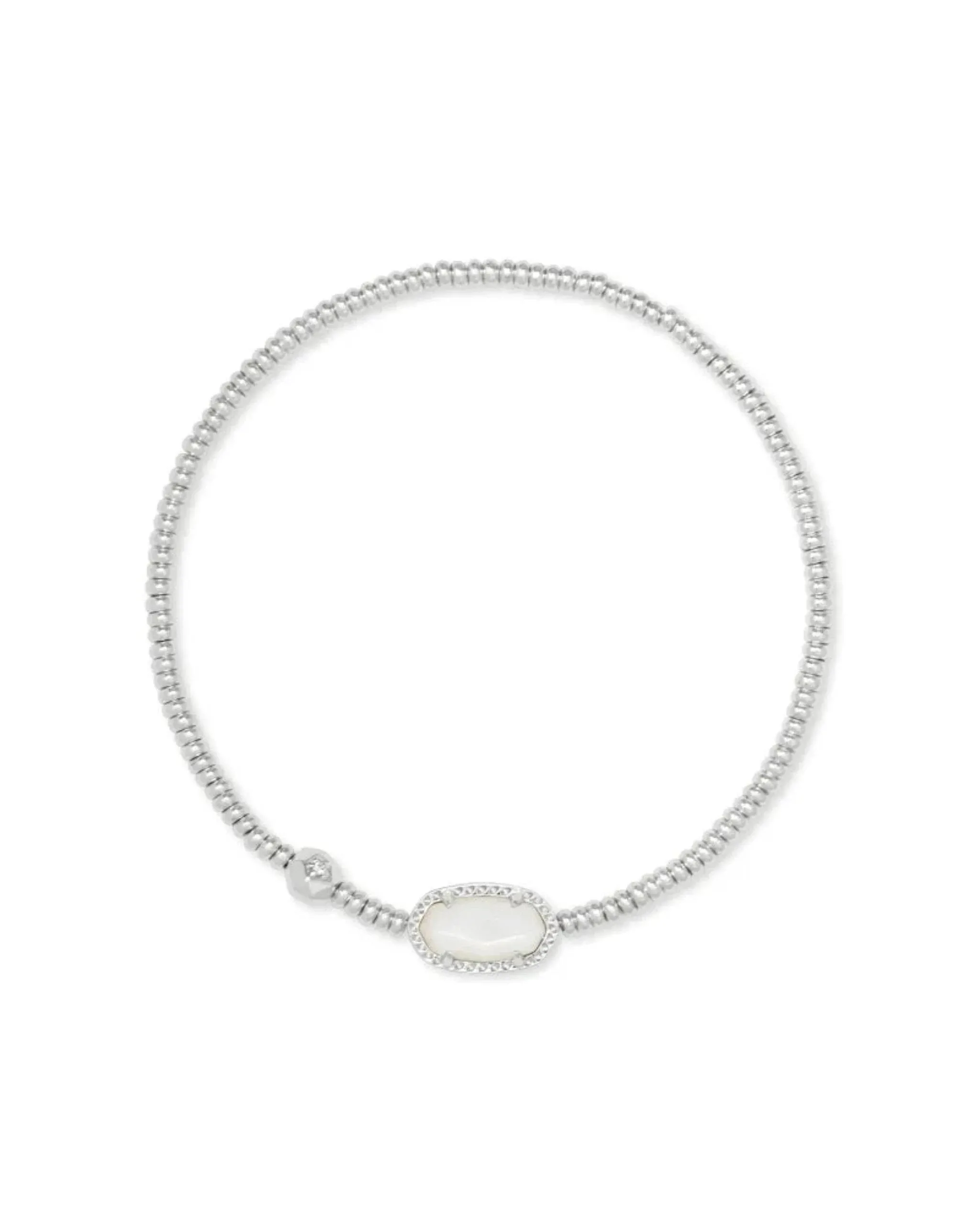 Kendra Scott Grayson Stretch Bracelet Rhodium- Ivory Mother of Pearl