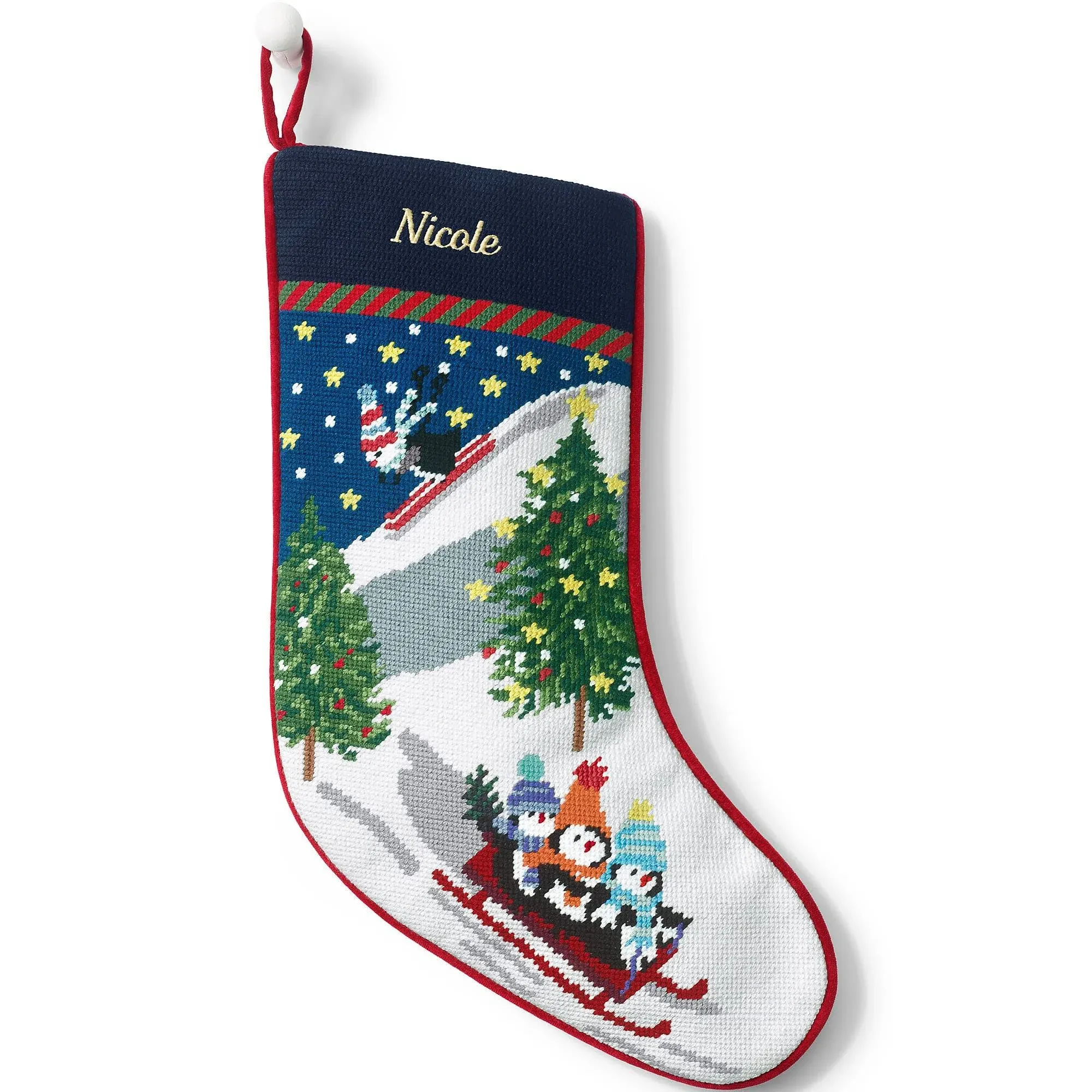 Lands' End Needlepoint Christmas Stocking