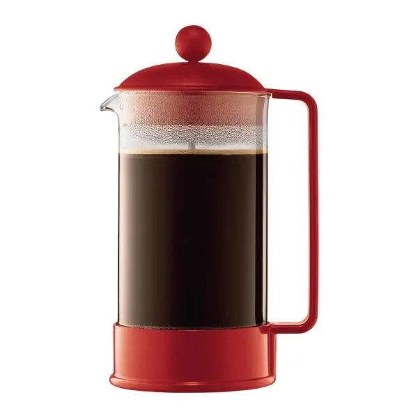 Bodum Brazil French Press Coffee Maker, 34 Ounce, 1 Liter Red