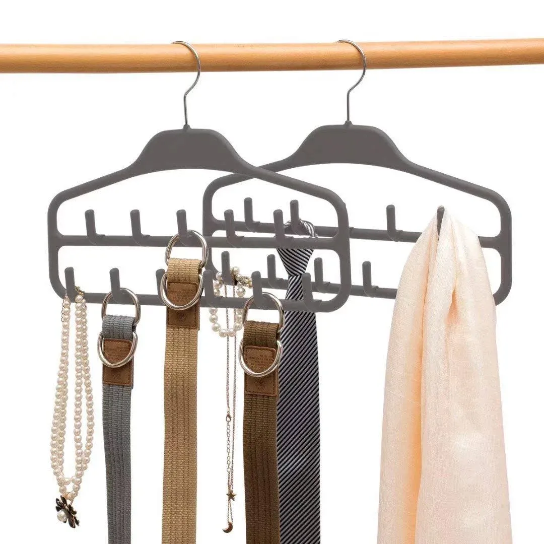 Belt Hanger Rack Holder 2 Pack, Sturdy Belt Organizer with 360 Degree Swivel, 11