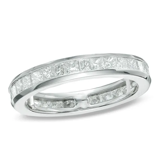 1 CT. T.W. Princess-Cut Diamond Eternity Channel Set Wedding Band in 14K White Gold