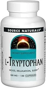 Source Naturals L-Tryptophan, for Mood, Relaxation, and Sleep*, 500mg - 120 CapsulesSource Naturals L-Tryptophan, for Mood, Relaxation, and Sleep*, 500mg - 120 Capsules