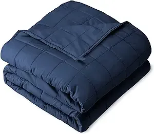 Bare Home Weighted Sensory Blanket Cotton Dark Blue 80x87 - 25lb