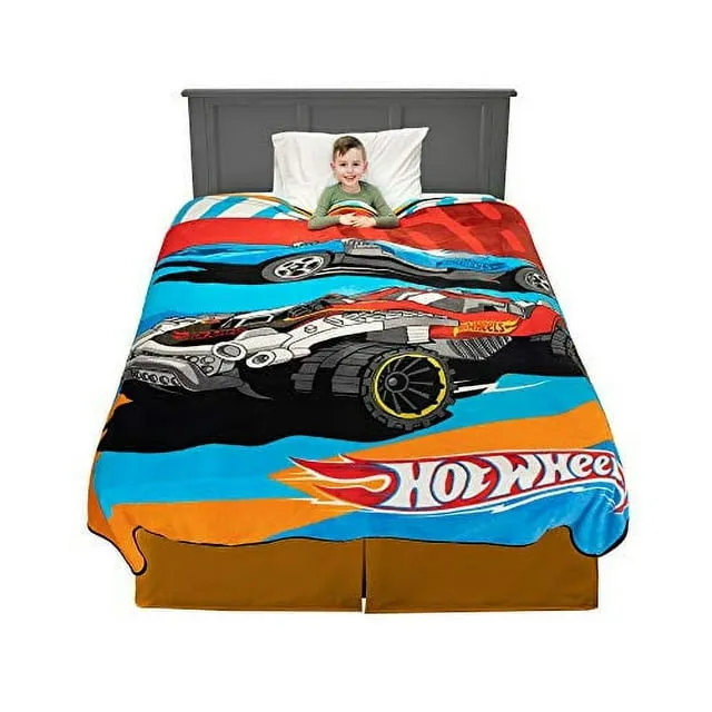 Franco Kids Bedding Super Soft Plush Blanket Twin/Full Size 62 x 90 Hot Wheels