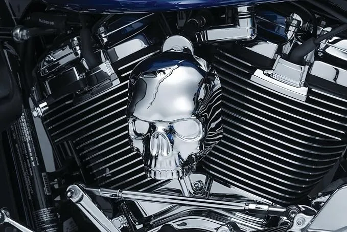 Kuryakyn 5731 Motorcycle Accent Accessory: Skull Horn Cover for 2017-19 Harley-Davidson Motorcycles with Stock Waterfall Style Horn Cover, Gloss Black