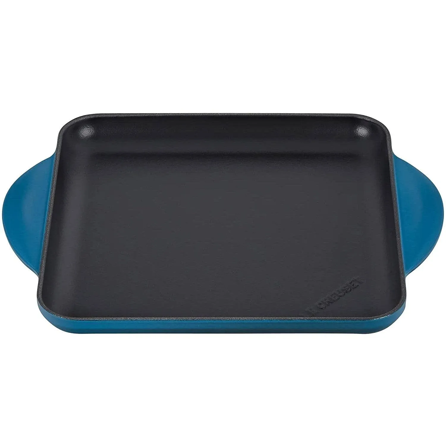 Le Creuset Enamaled Cast Iron Square Griddle, 9.5", Deep Teal