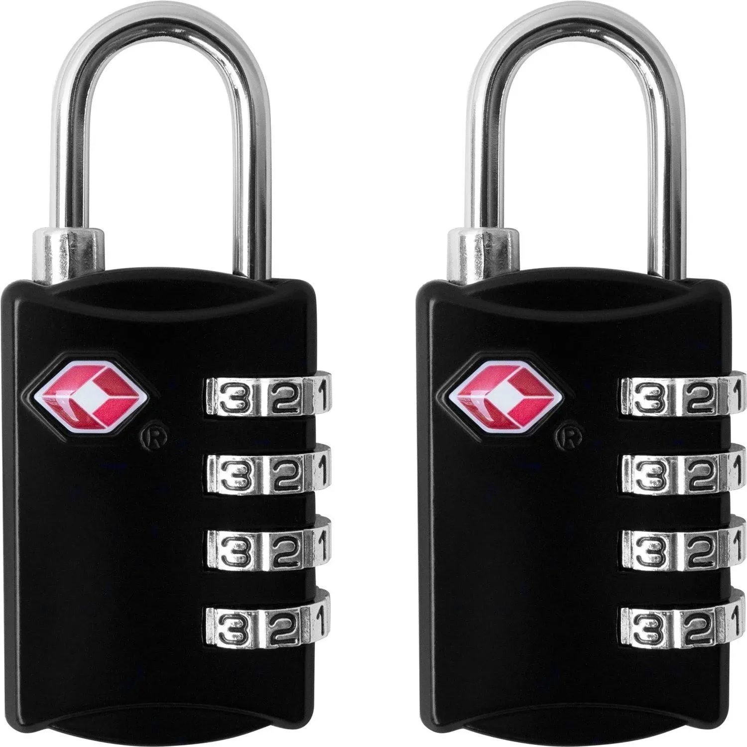 Desired Tools TSA Luggage Locks 2 Pack - 4 Digit Combination Steel Padlocks ...