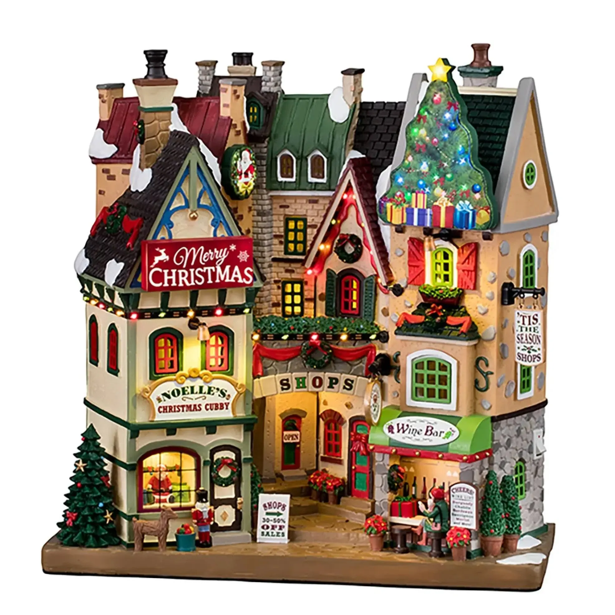 Lemax General Collectibles Facade: Tis The Season Shops #15804