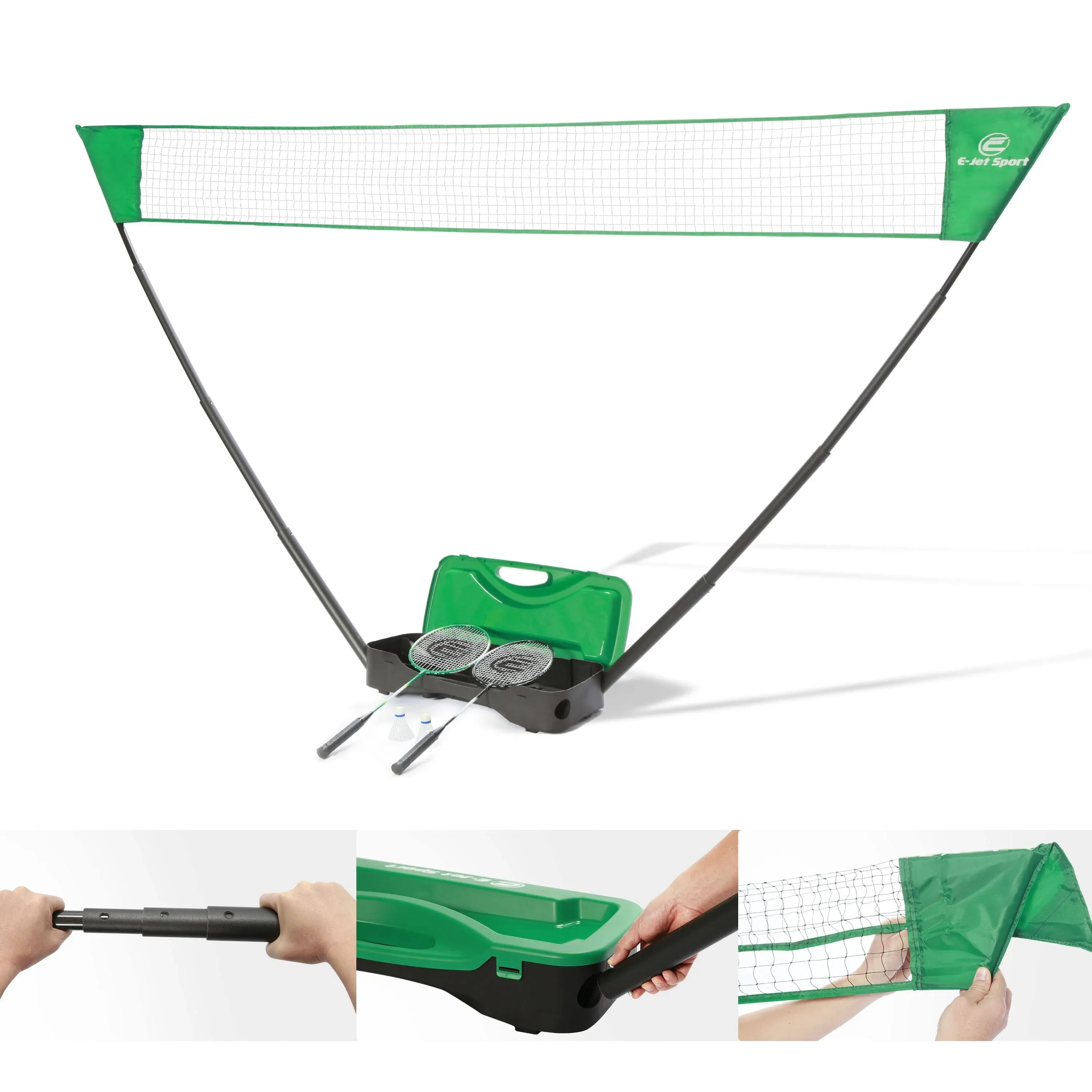 E-Jet Sport Badminton Net Outdoor Game Set, Green