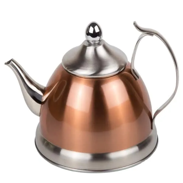 Creative Home Nobili-Tea 1.0 Quart Stainless Steel Tea Kettle Teapot with Removable Infuser Basket, Copper Color - Bed Bath & Beyond - 30551788