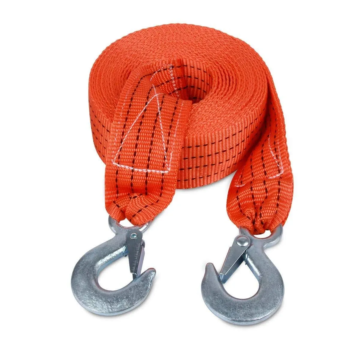 JCHL Tow Strap with Hooks 2in x20ft Recovery Strap 10,000lb Break Strengthened ...