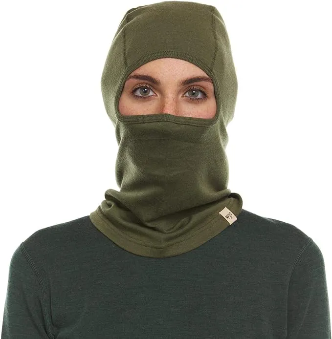 Midweight - Balaclava 100% Merino Wool Olive Drab Green