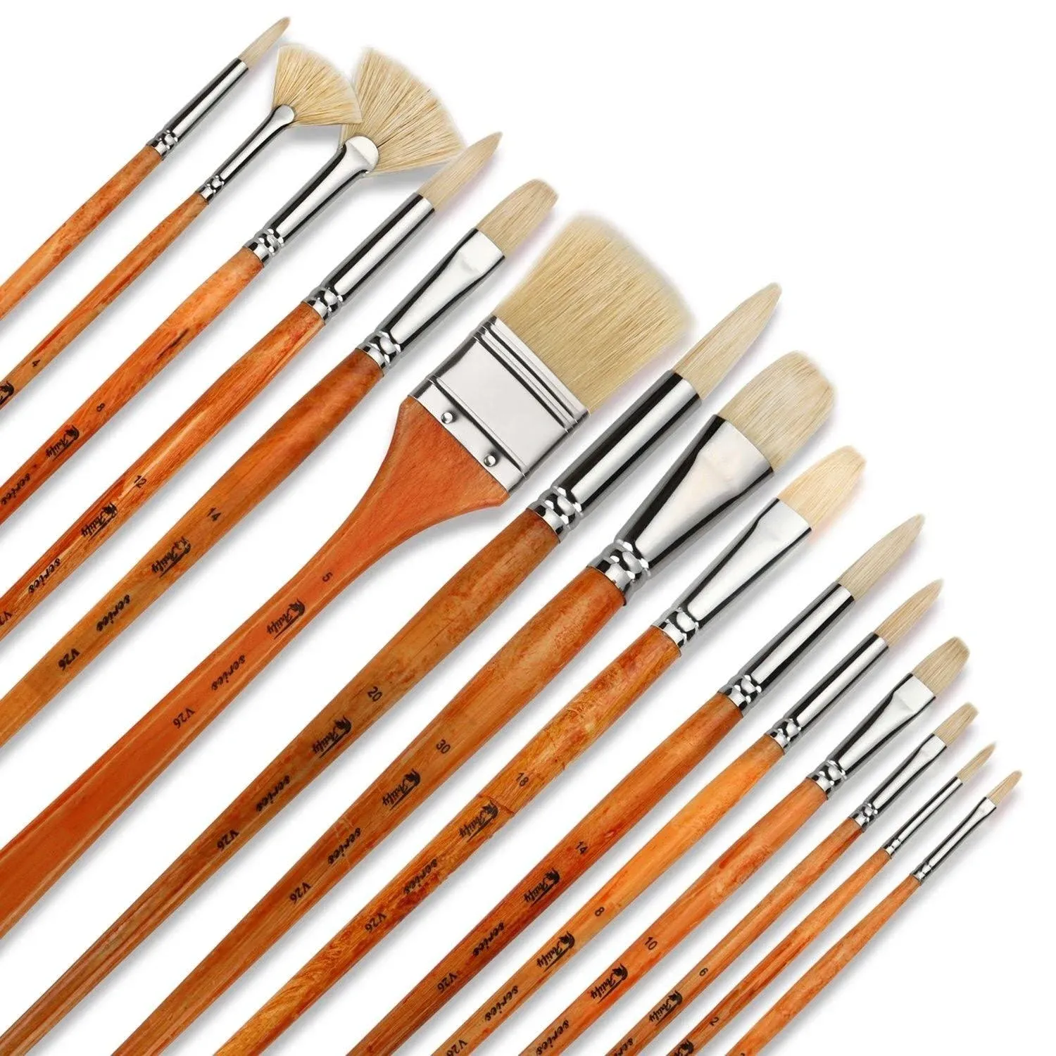 Artify 15 pcs Professional Paint Brush Set Perfect for Oil Painting with a Fr...