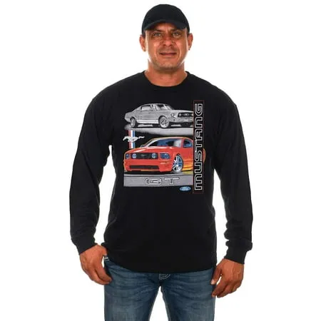 JH DESIGN GROUP Men's Ford Mustang GT Black Long Sleeve T-Shirt