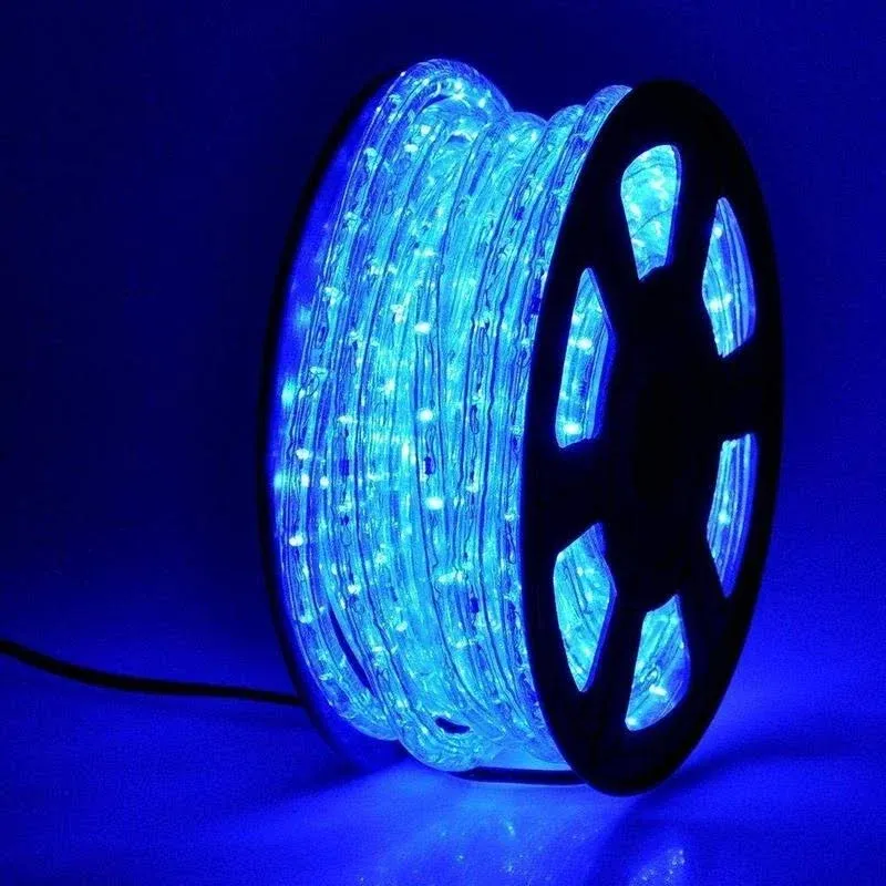 50ft 360 LED Waterproof Rope Lights,110V Connectable Indoor Outdoor Blue