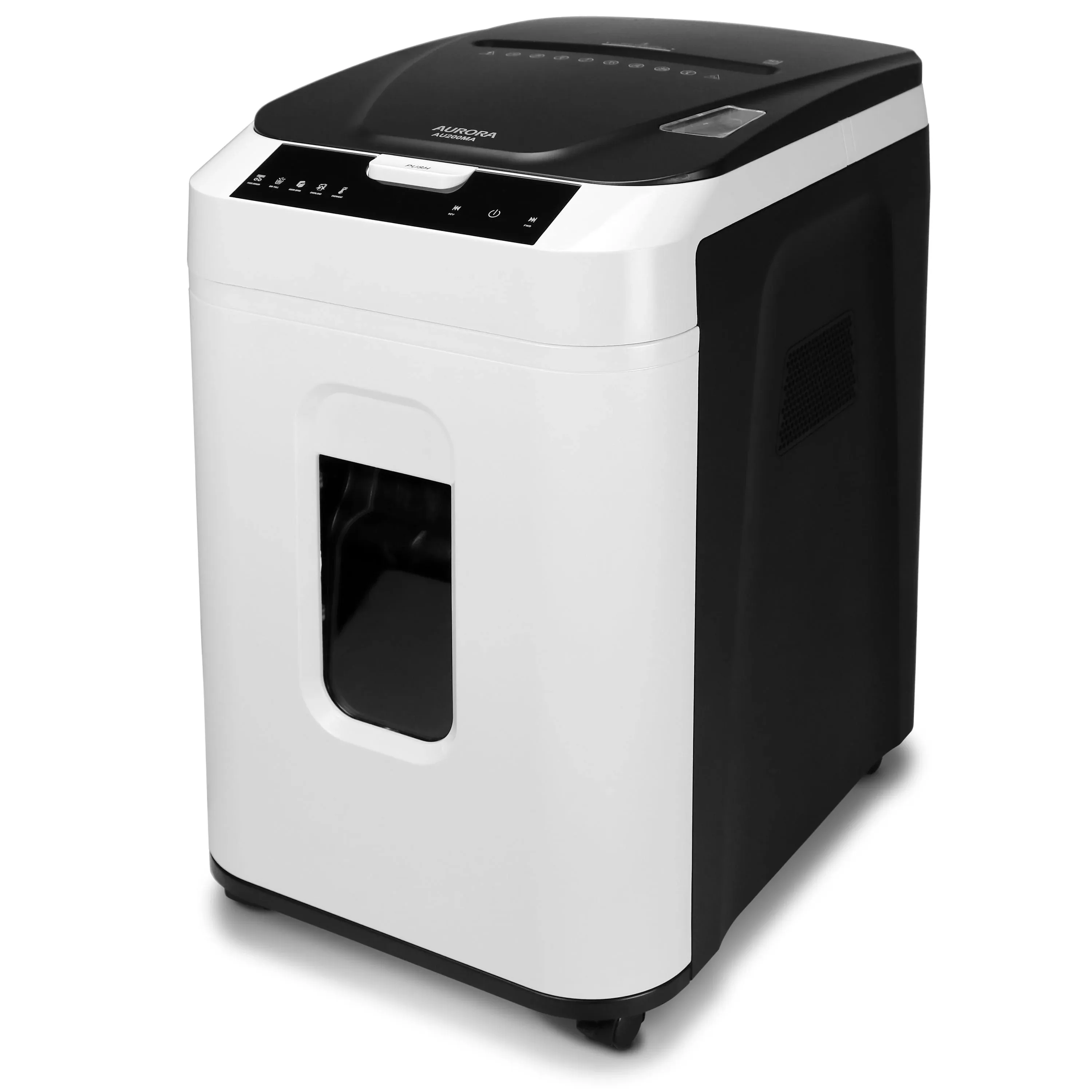 Aurora GB Commercial Grade 200-Sheet Auto Feed Micro-Cut Paper Shredder with Pullout Basket