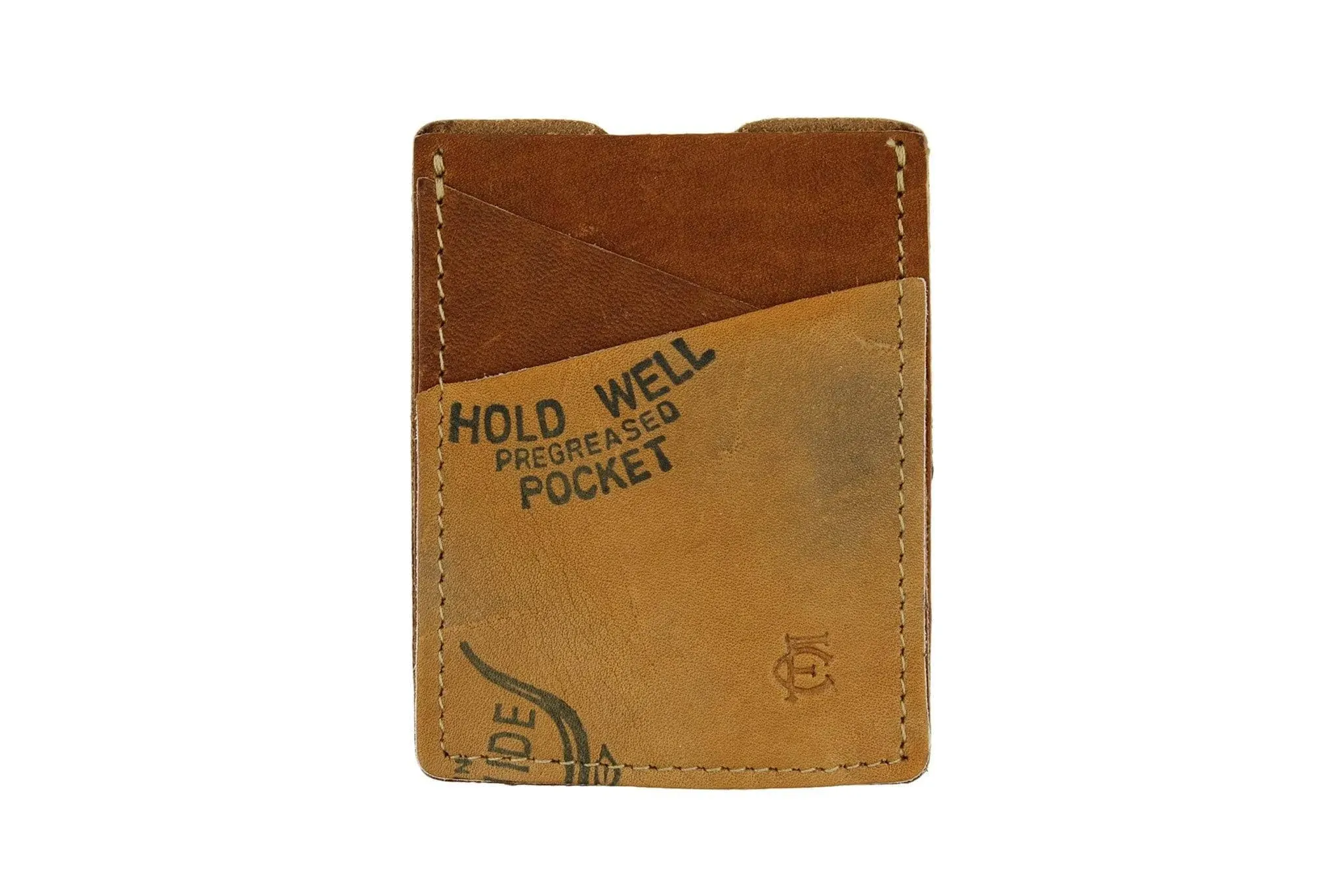 FC Goods Brown Leather Money Clip Card Case - Made from Vintage Baseball Gloves