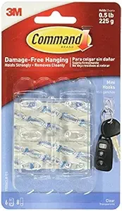 Command Clear Hooks Strips, Plastic, Mini 6 ea (Pack of 4)