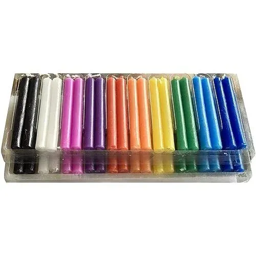 Taper Spell Candles 40 Pcs, Assorted Colors, Use for Casting Chimes, Spells,