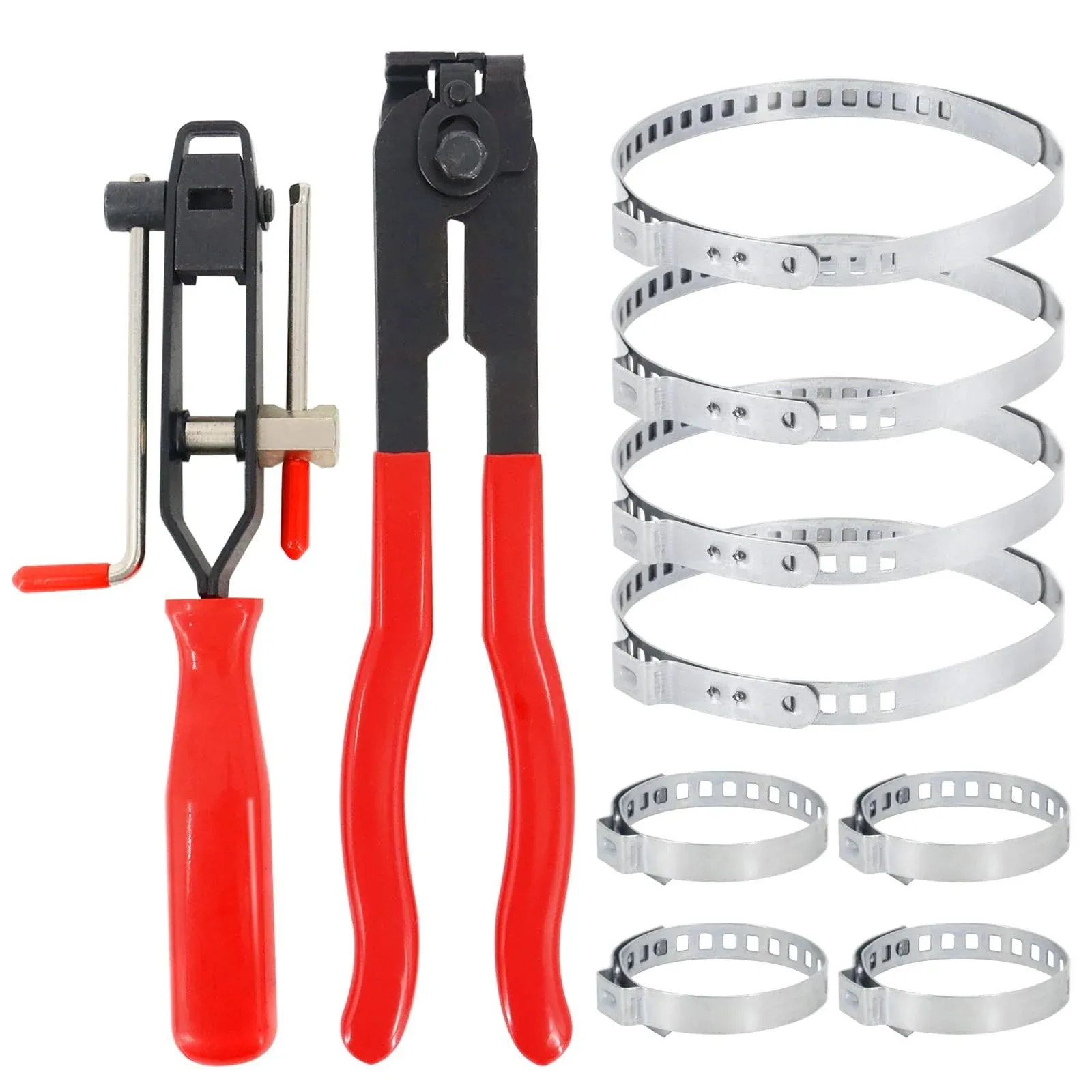 CV Joint Boot Clamp Pliers, Car Banding Tools Kit Set Ear Boot Tie Pliers, Automotive Hose Axle Plier with 8pcs CV Boot Clamps