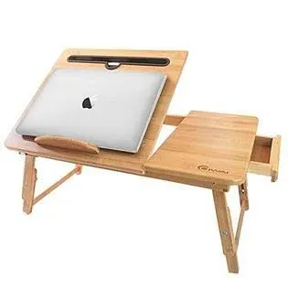 Lap Desk, COIWAI Laptop Desk on Bed, Adjustable Height & Angle, Bamboo Foldable ...