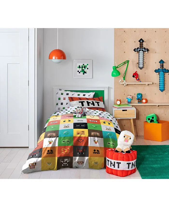 Minecraft Iconic 100% Organic Cotton Full Bed Set