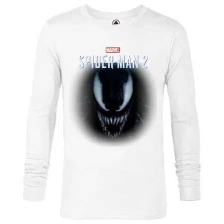 Marvel Spider-Man 2 Game Venom Face - Long Sleeve T-Shirt for Men – Customized-White