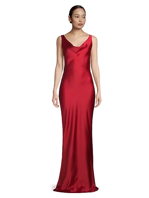 Maria Cowlneck Satin Slip Gown