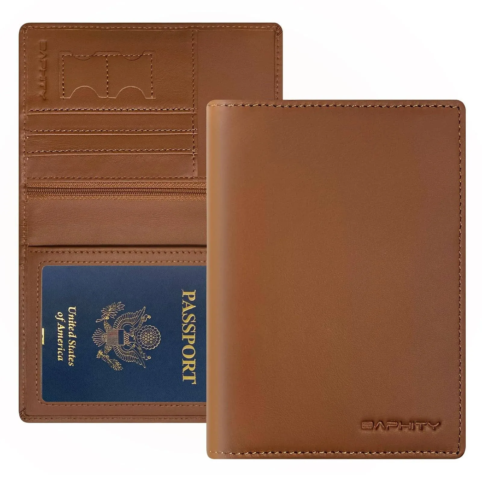 Genuine Leather Passport Holder Wallet Cover for Women and Men,Rfid Travel Walle