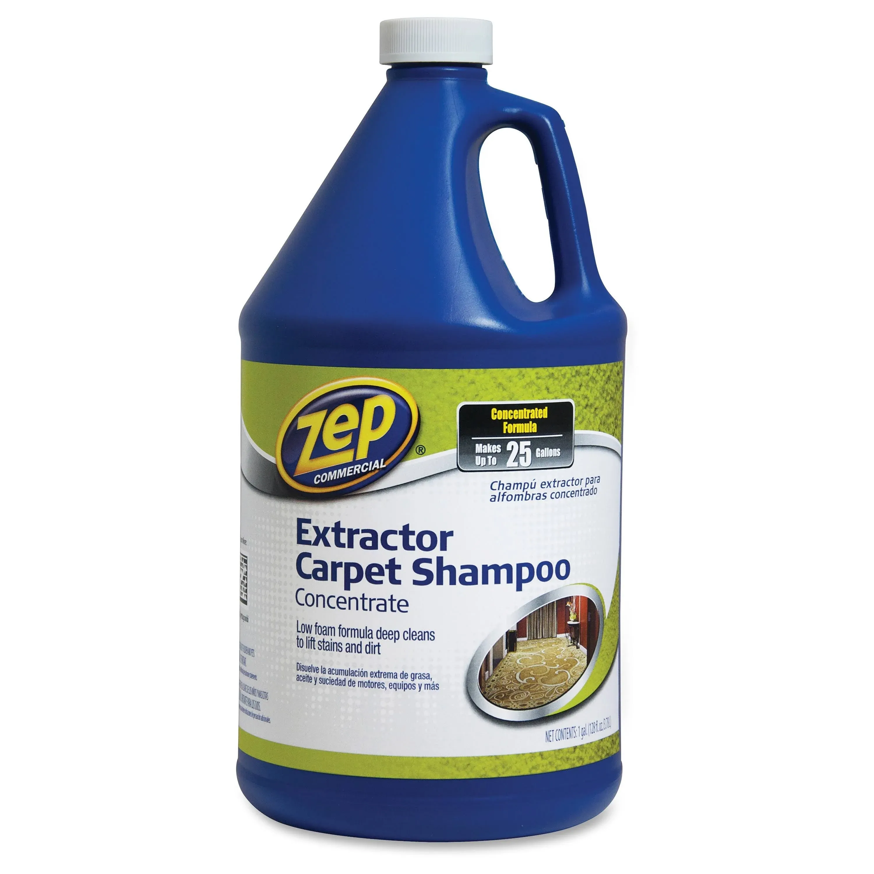 Zep All-Purpose Carpet Shampoo Concentrate makes 25 Gallons, 128 ounce, Blue