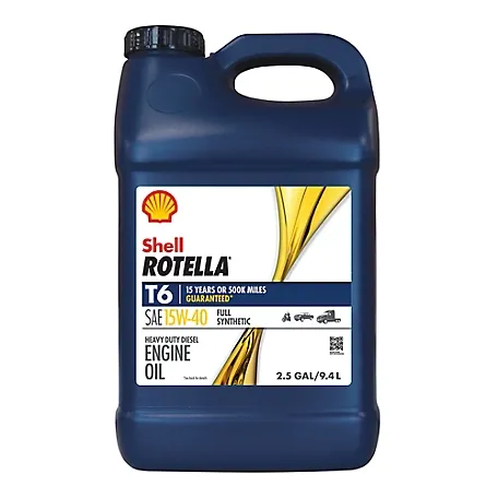 Shell Rotella T6 Full Synthetic 15W-40 Diesel Engine Oil (1-Gallon, Case of 3)