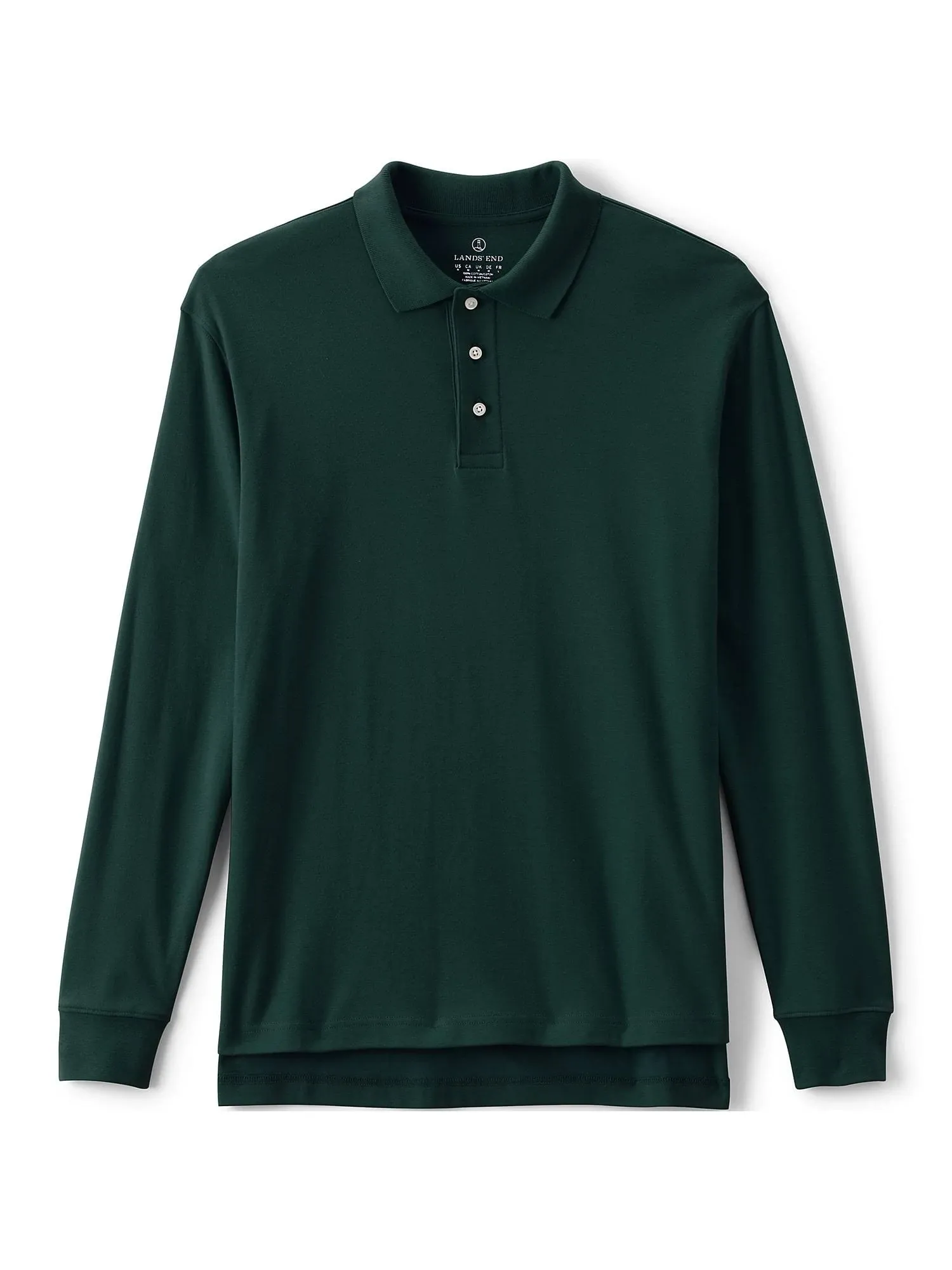 Lands' End Men's Long Sleeve Interlock Polo Shirt