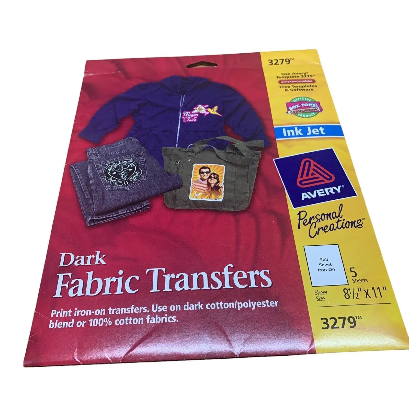 Avery Dark Fabric Transfers - 5 Count