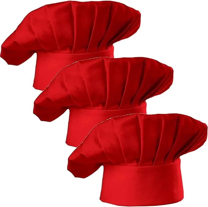 Hyzrz Set of 3 Pack Adult Chef Hat Adult Adjustable Elastic Baker Kitchen Cooking ...