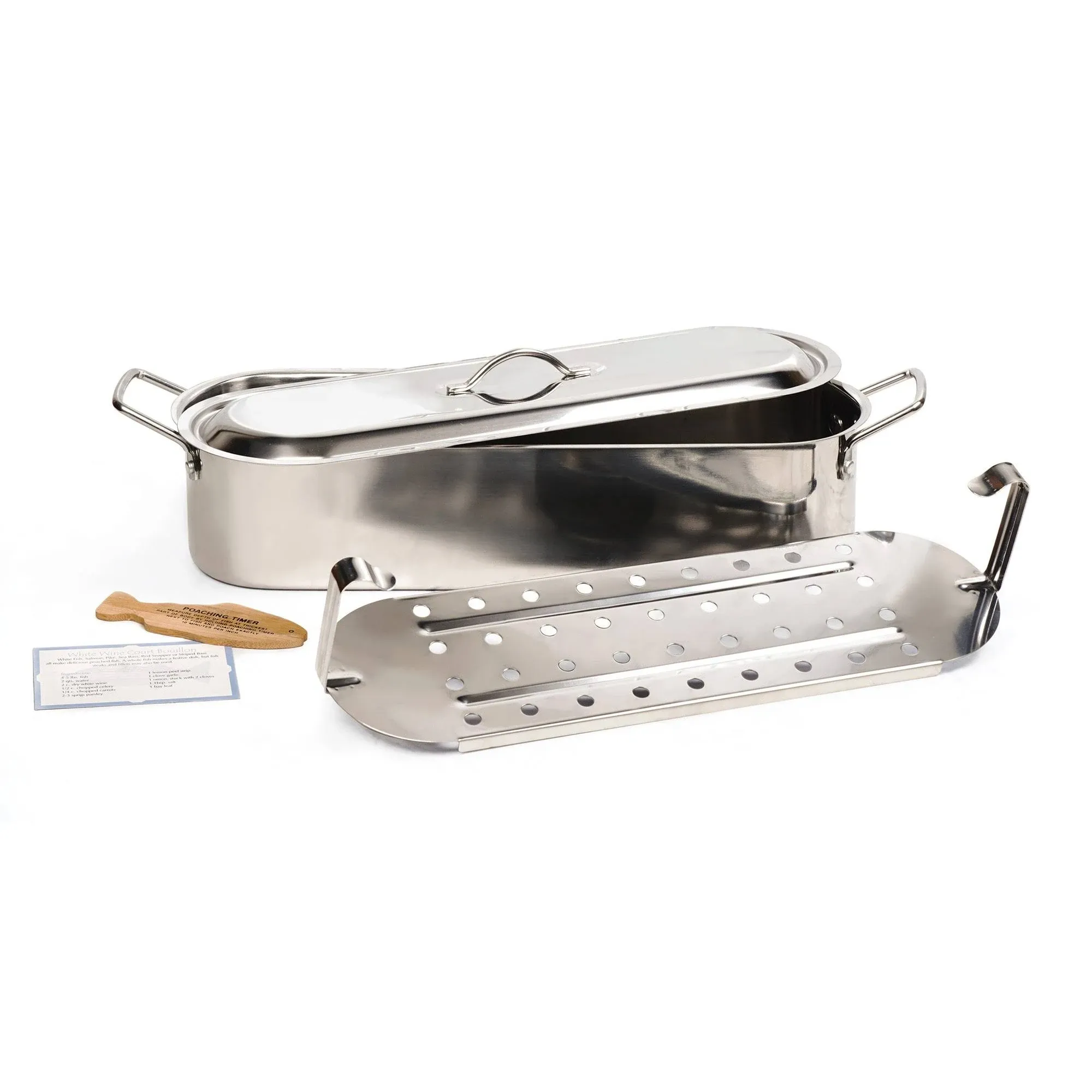 RSVP Endurance Stainless Steel Fish Poacher Pan with Handles