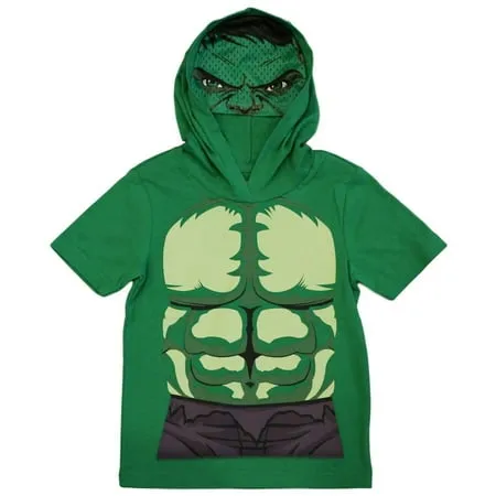 Marvel Avenger Little Boys and Toddler Hooded Tee with Mask