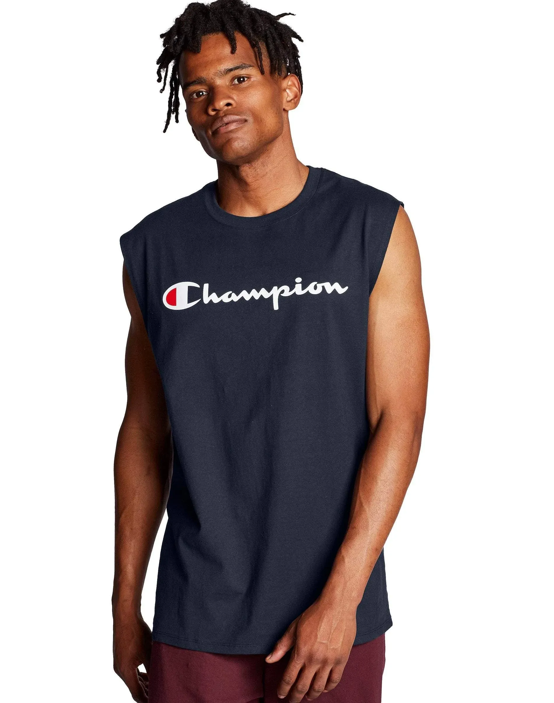 Champion Men's Classic Jersey Muscle Tee, White