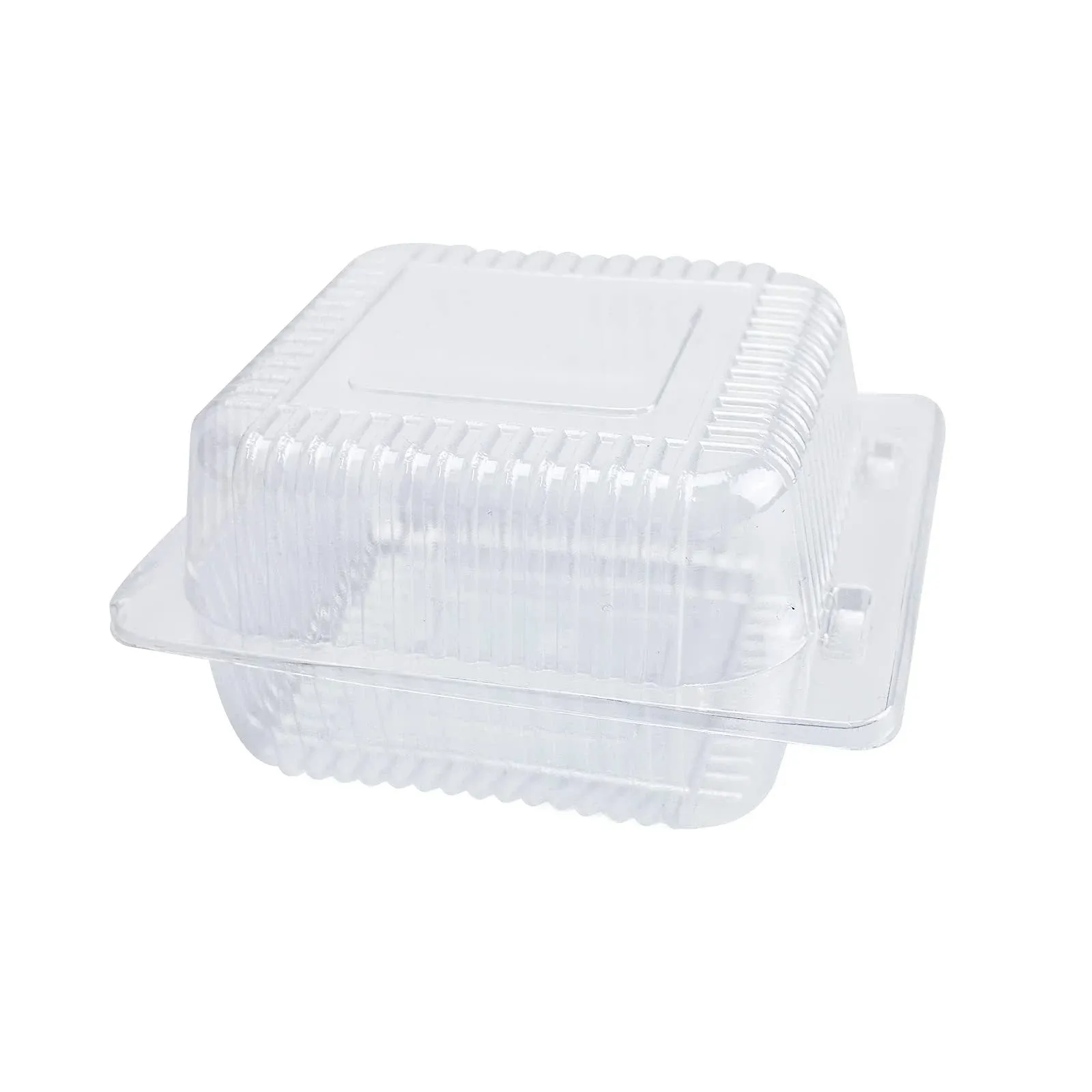 Clear Hinged Plastic Containers with Lids,50PC Square Hinged Food Individual Cake Slice Containers Disposable Plastic Clamshell Takeout Tray for Salads,Sandwiches 5.3x4.7x2.8 Inch