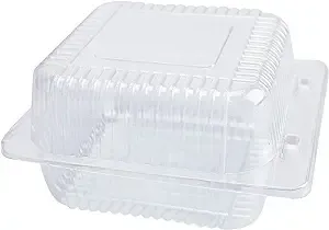 Clear Hinged Plastic Containers with Lids 50PC 5.3x4.7x2.8 Inch