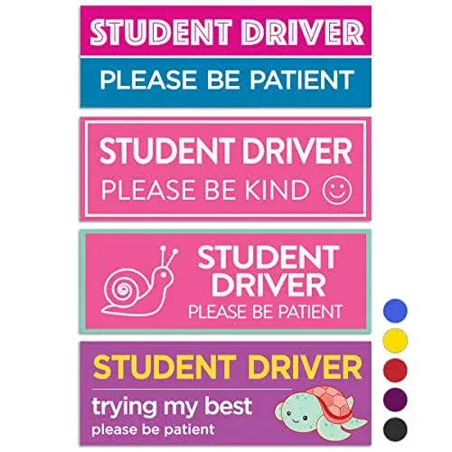 Rio Salto New Driver Magnet for Car Reflective Please Be Patient Signs for Car Student Driver Magnetic Safety Signs Novice Driver Warning Vehicle