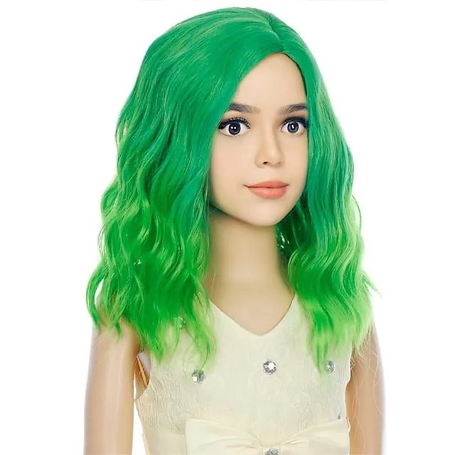 Kids Child Short Wavy Blonde Synthetic Hair