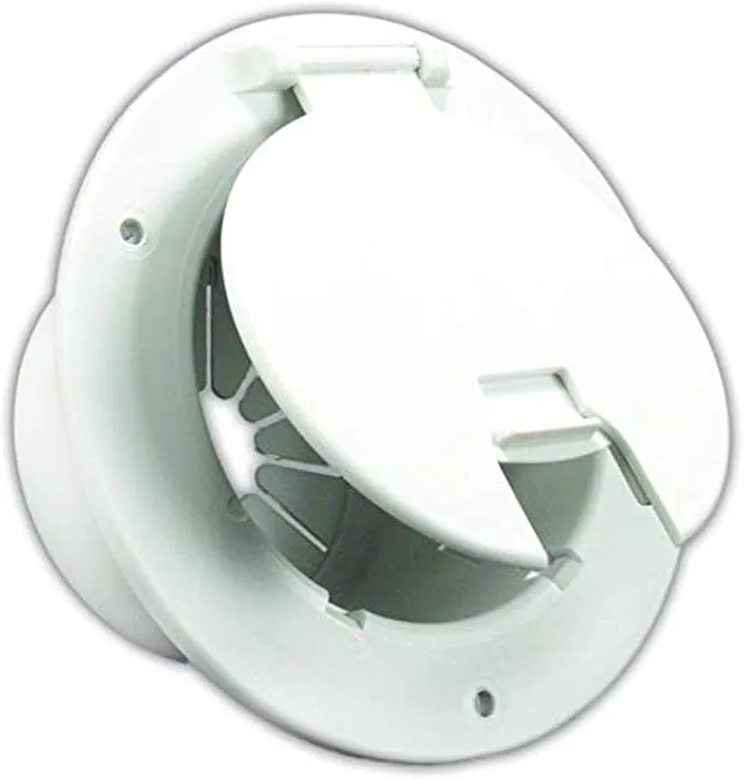 Jr Products 541-2-A Deluxe Round Electric Cable Hatch - Polar White