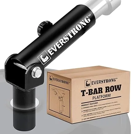 EVERSTRONG Elite Heavy Duty T-Bar Row Olympic Bars - Landmine Attachment for Barbell Workouts - Robust Steel Base for Home and Gym Fitness - Designed for 2-inch Olympic Barbell