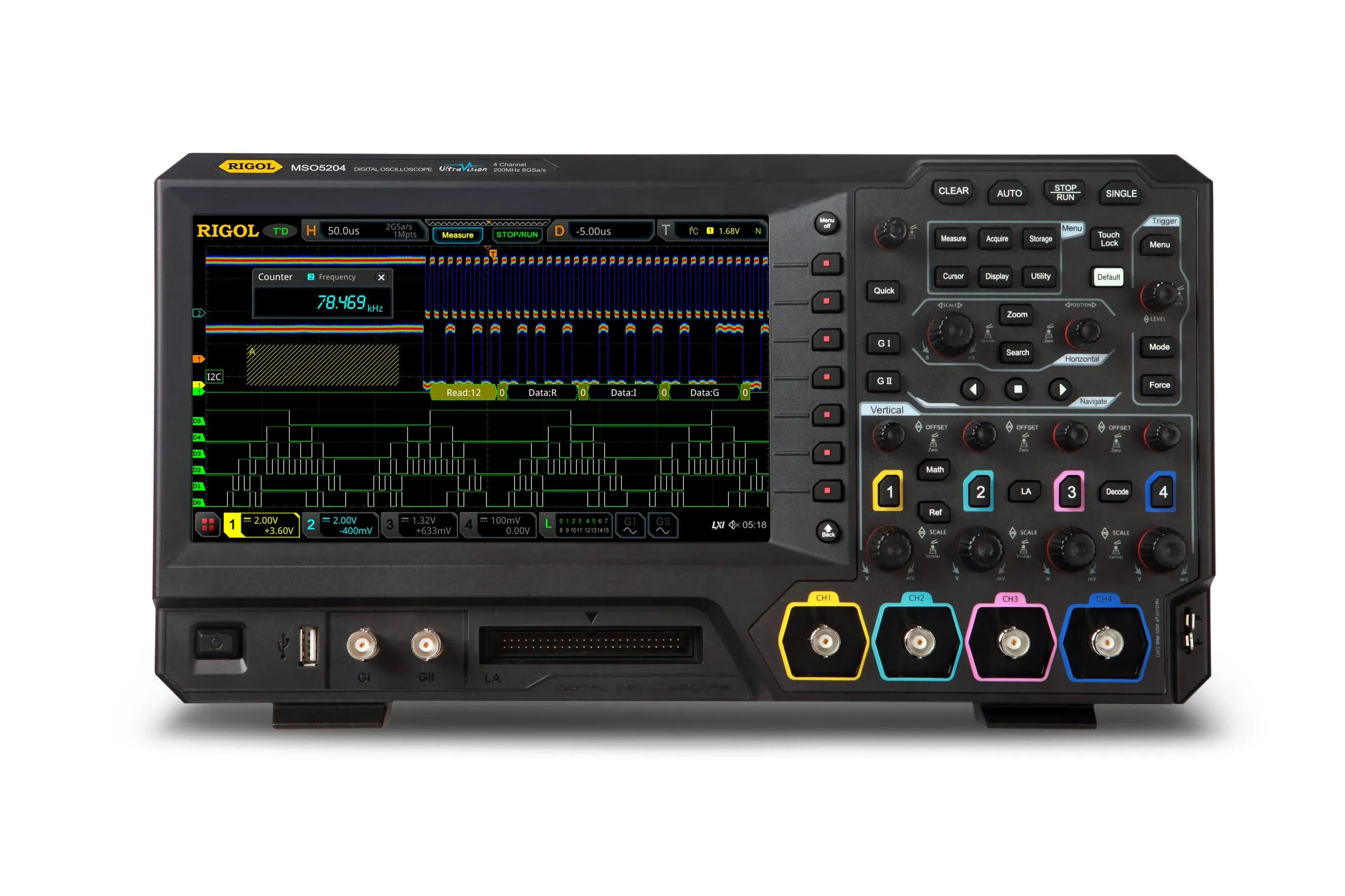 Rigol MSO5204 200 MHz Mixed Signal Oscilloscope with 4 Analog Channels