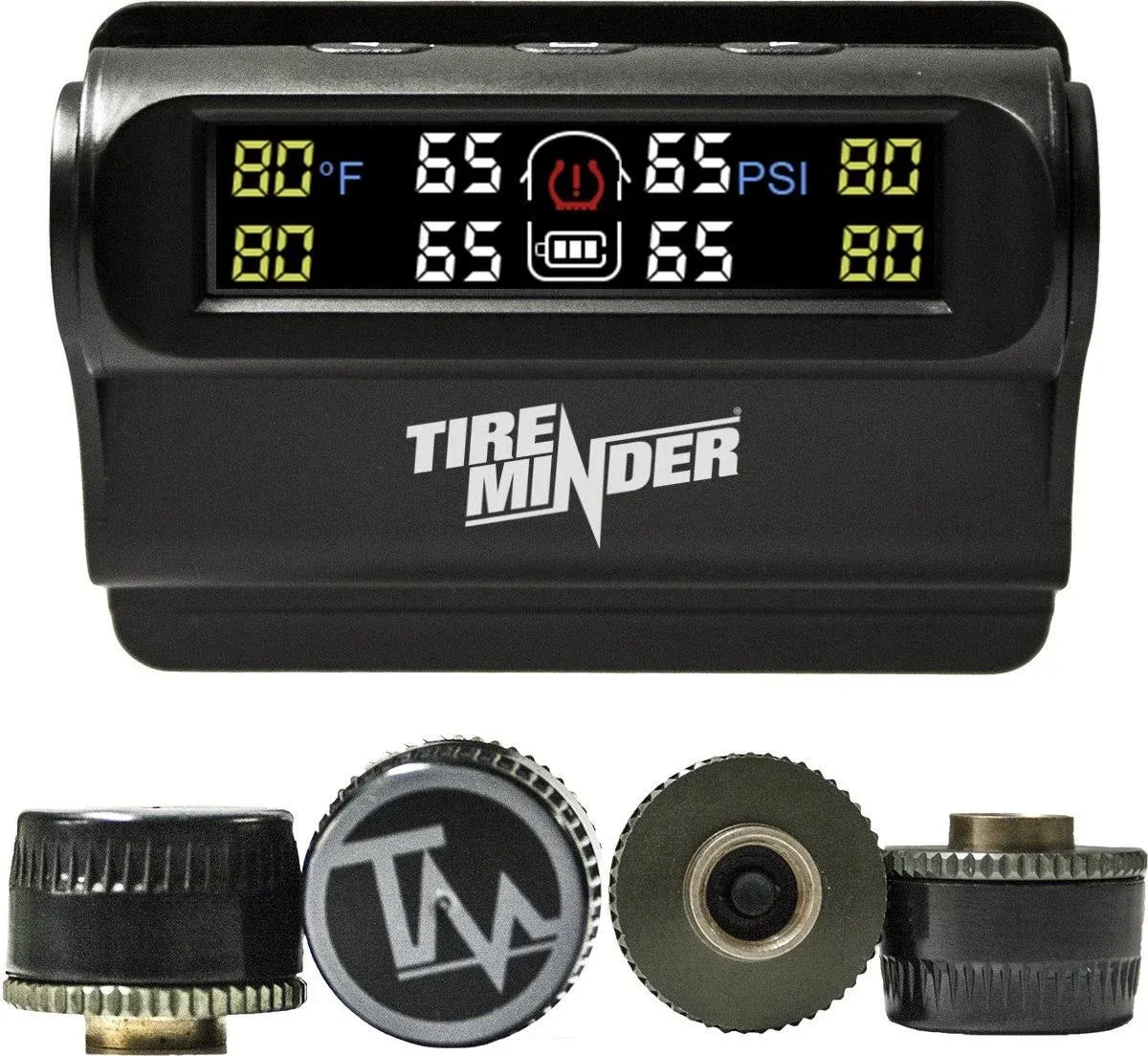 TireMinder Solar Powered Trailer TPMS 4 Tire Kit