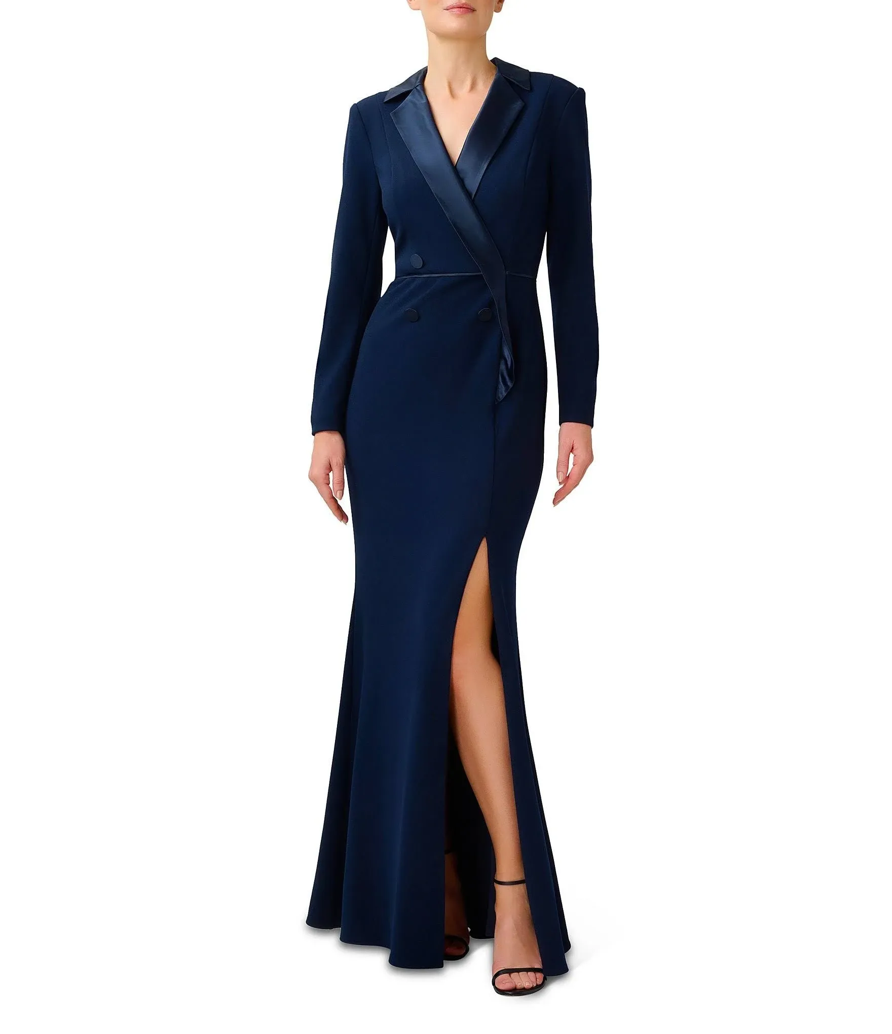 Adrianna Papell Tuxedo Gown - Midnight - Size 2