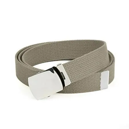 Hold Em Military Canvas Webbing Belts for Men s Polished Silver Buckle Universal Heavy Duty Adjustable KEEP PANTS SNUG WITHOUT IRRITATING your skin - Gray