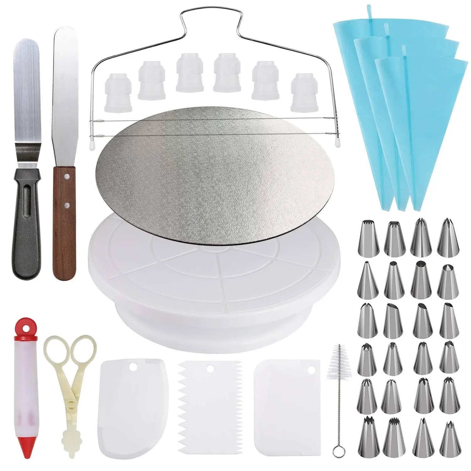 Cake Decorating Supplies Set,Cake Turntable and 10 inch Cake Board,2 Icing ...