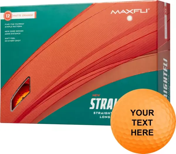 Maxfli Straightfli Matte Orange Personalized Golf Balls